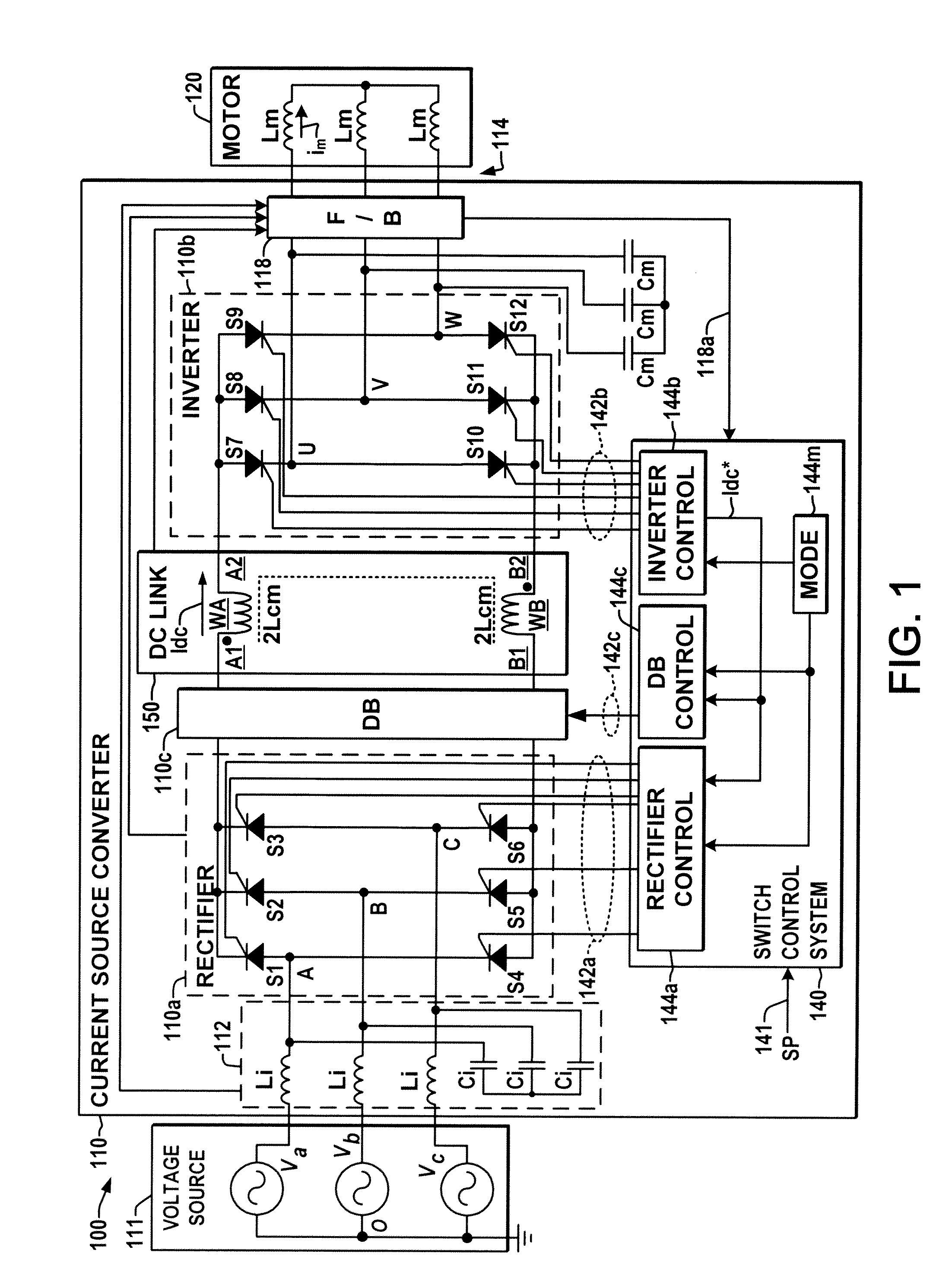 Dynamic braking for current source converter based drive