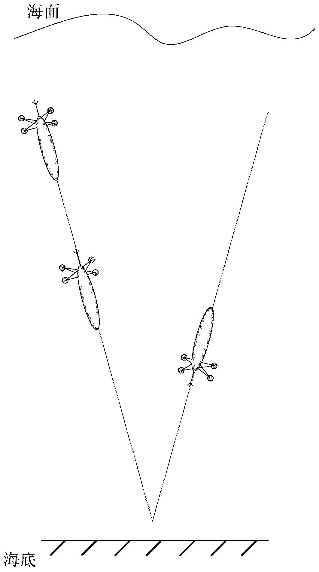 Underwater glider platform based cross array line spectrum target passive detection method