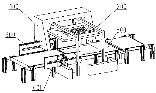 Automatic turnover overall vision detection device for end part of scarf