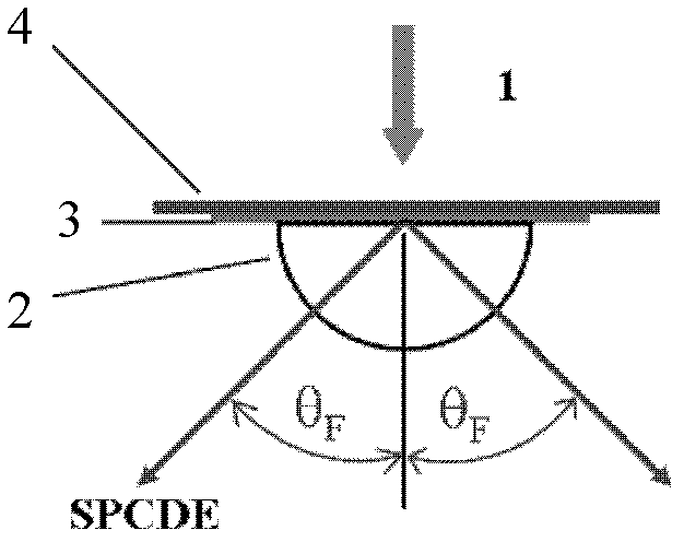 Directional emission fluorescence imaging detection device