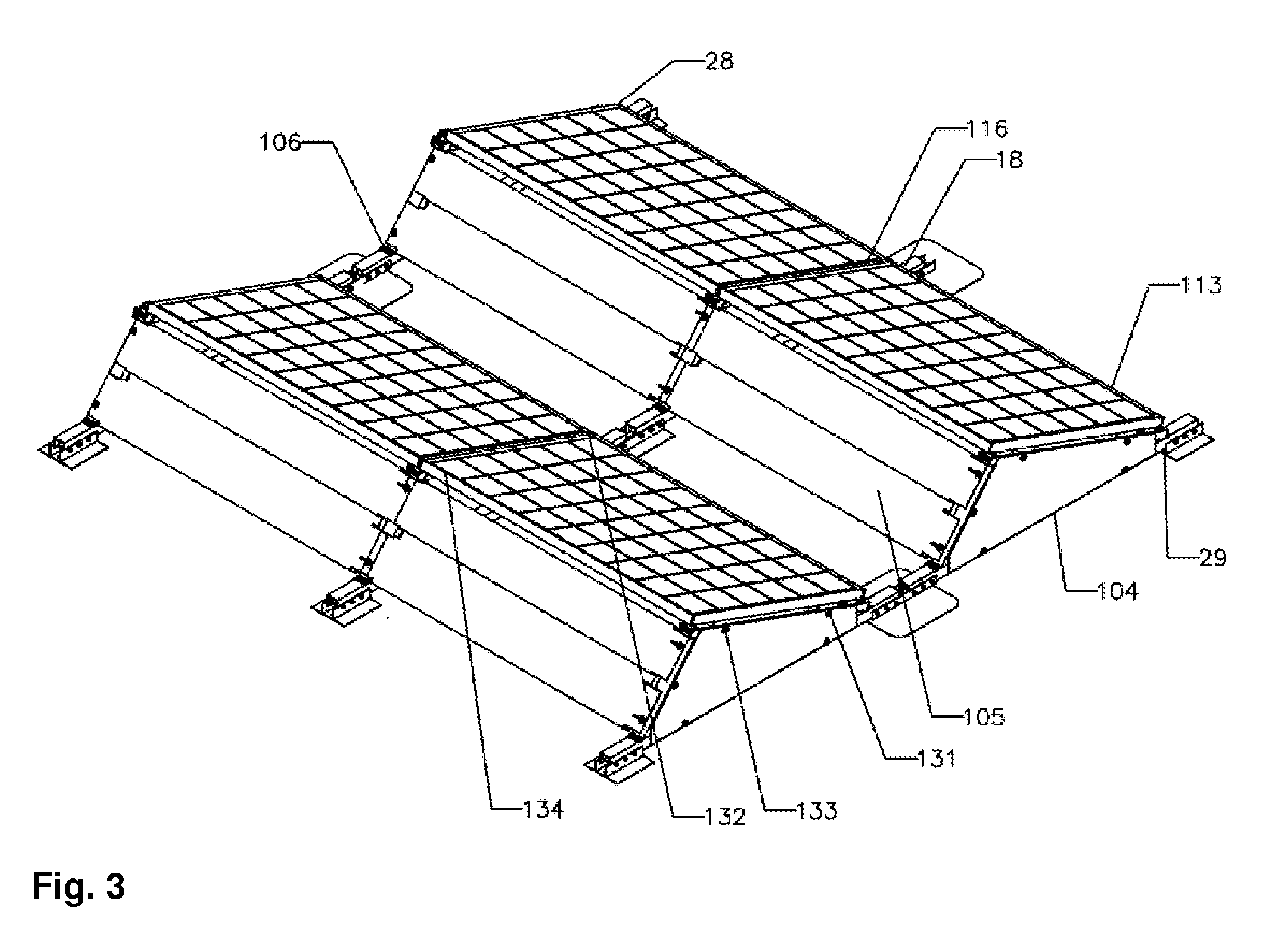 Flat Roof Mounted Solar Panel Support System