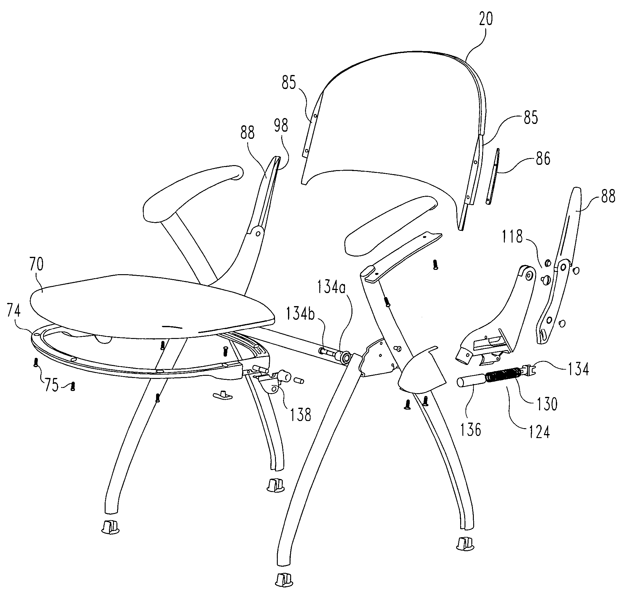 Nestable and stackable chair