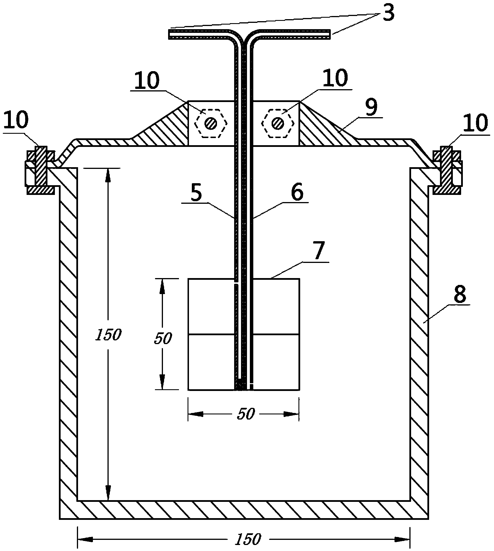 Hydraulic concrete member fracturing simulation experiment design method and device capable of applying biaxial acting force