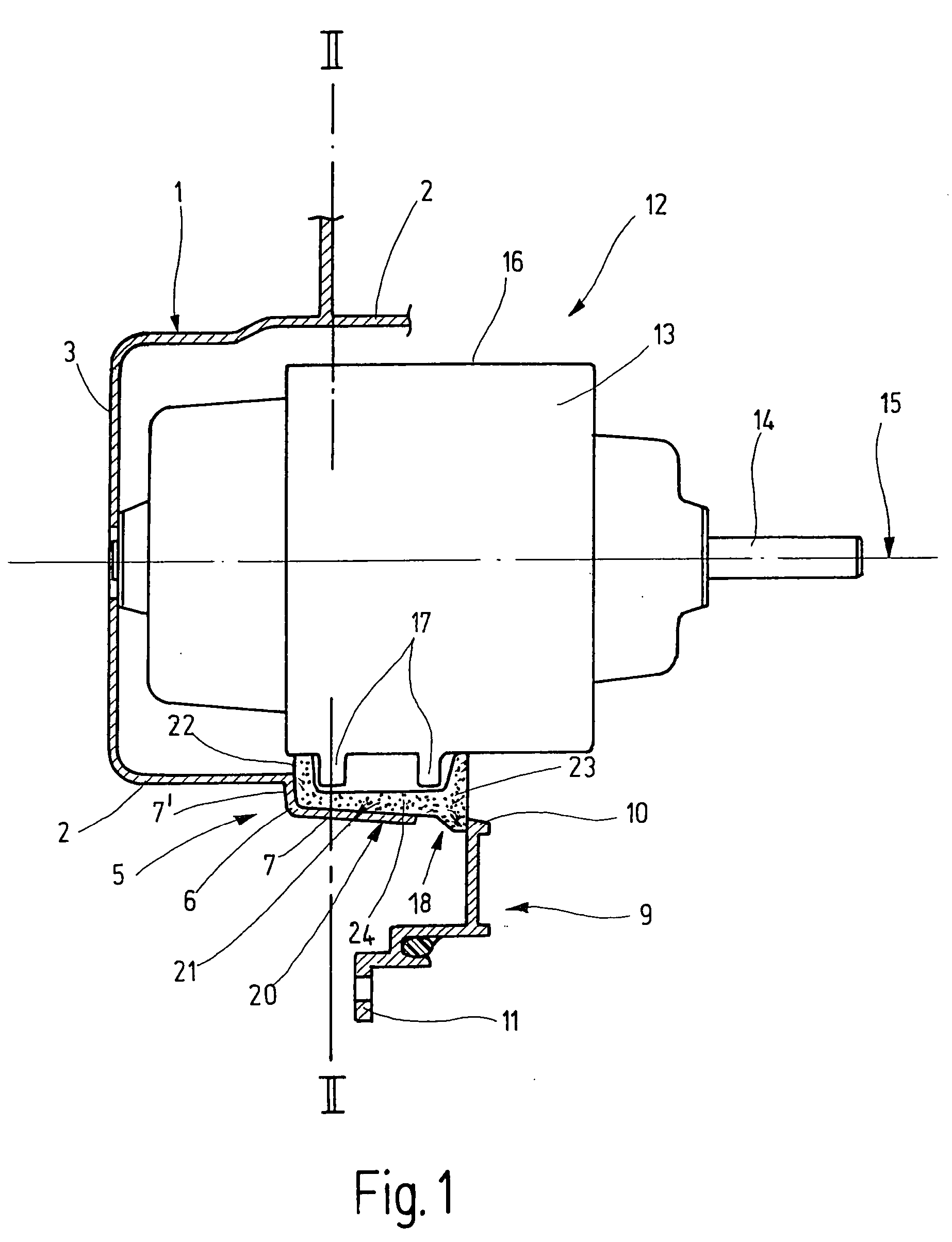 Vibration-damping receiving element