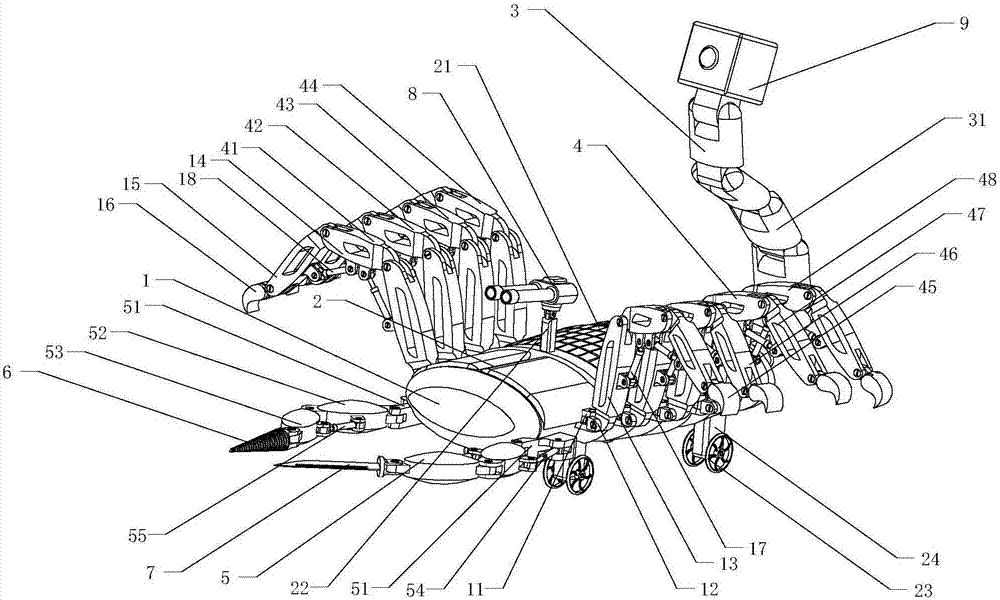 Bionic scorpion detecting robot