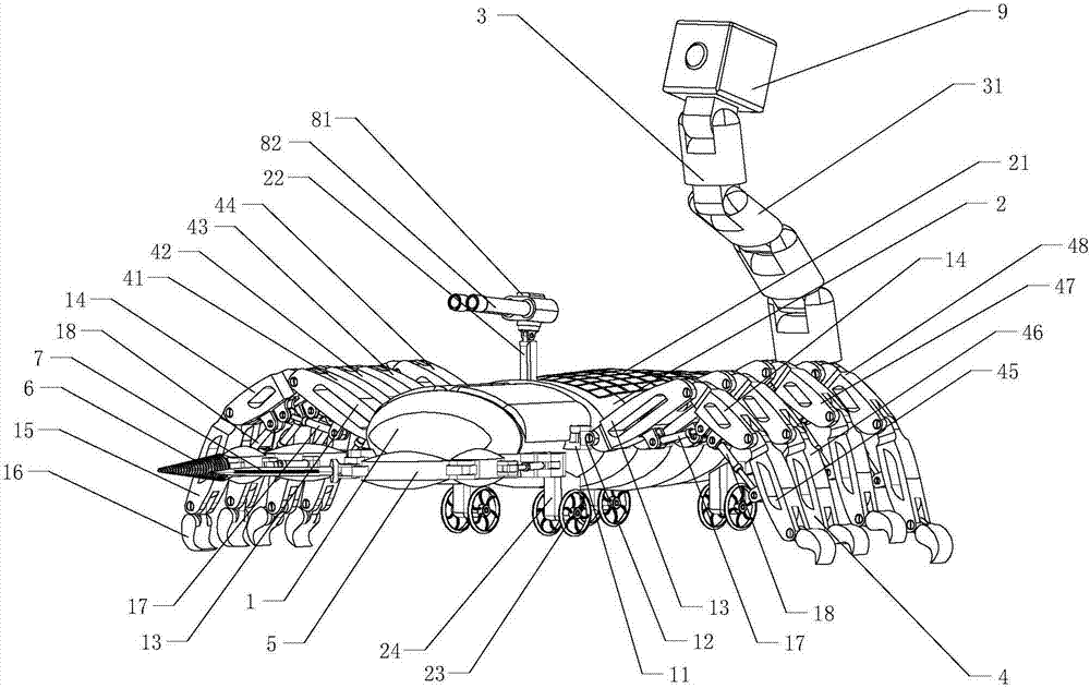 Bionic scorpion detecting robot