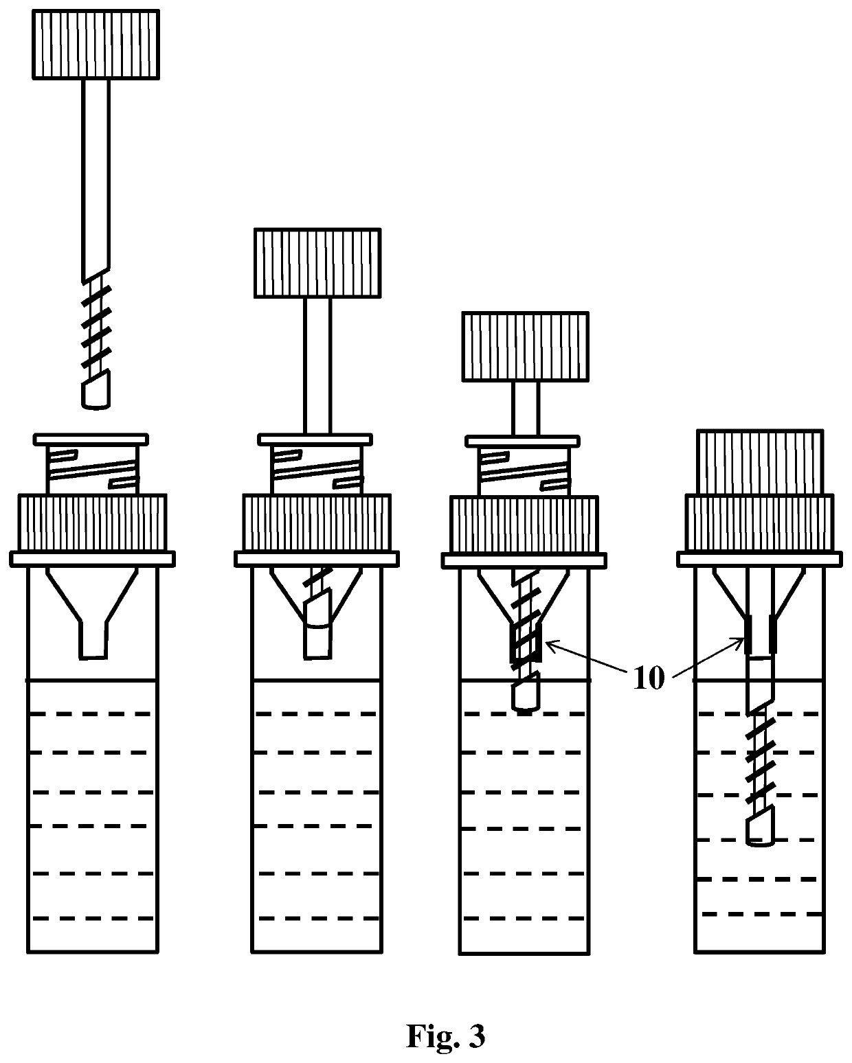 Device for fecal sample collection and extraction