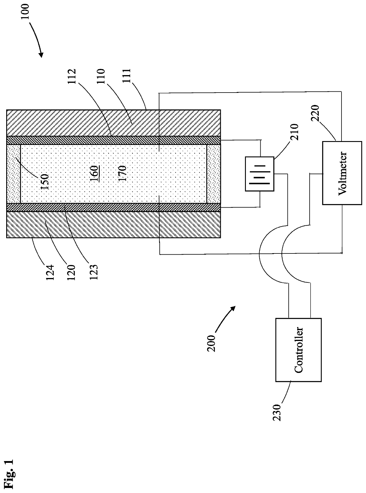 Potential drop compensated electro-optic device