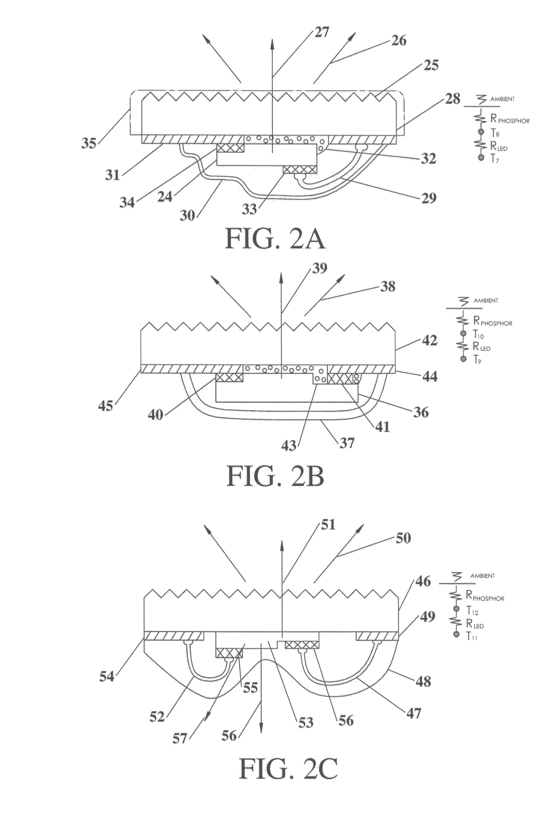 Solid state light sources with common luminescent and heat dissipating surfaces