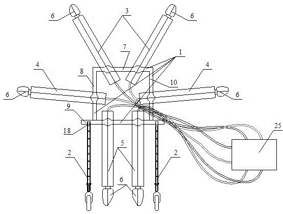 A prestressing device for shed-type support