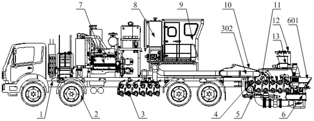 Fracturing blender truck