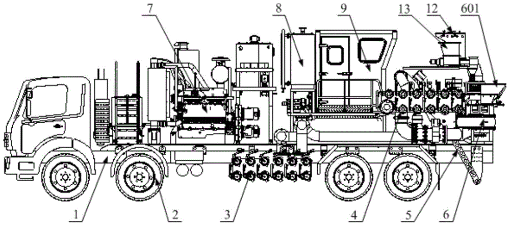 Fracturing blender truck