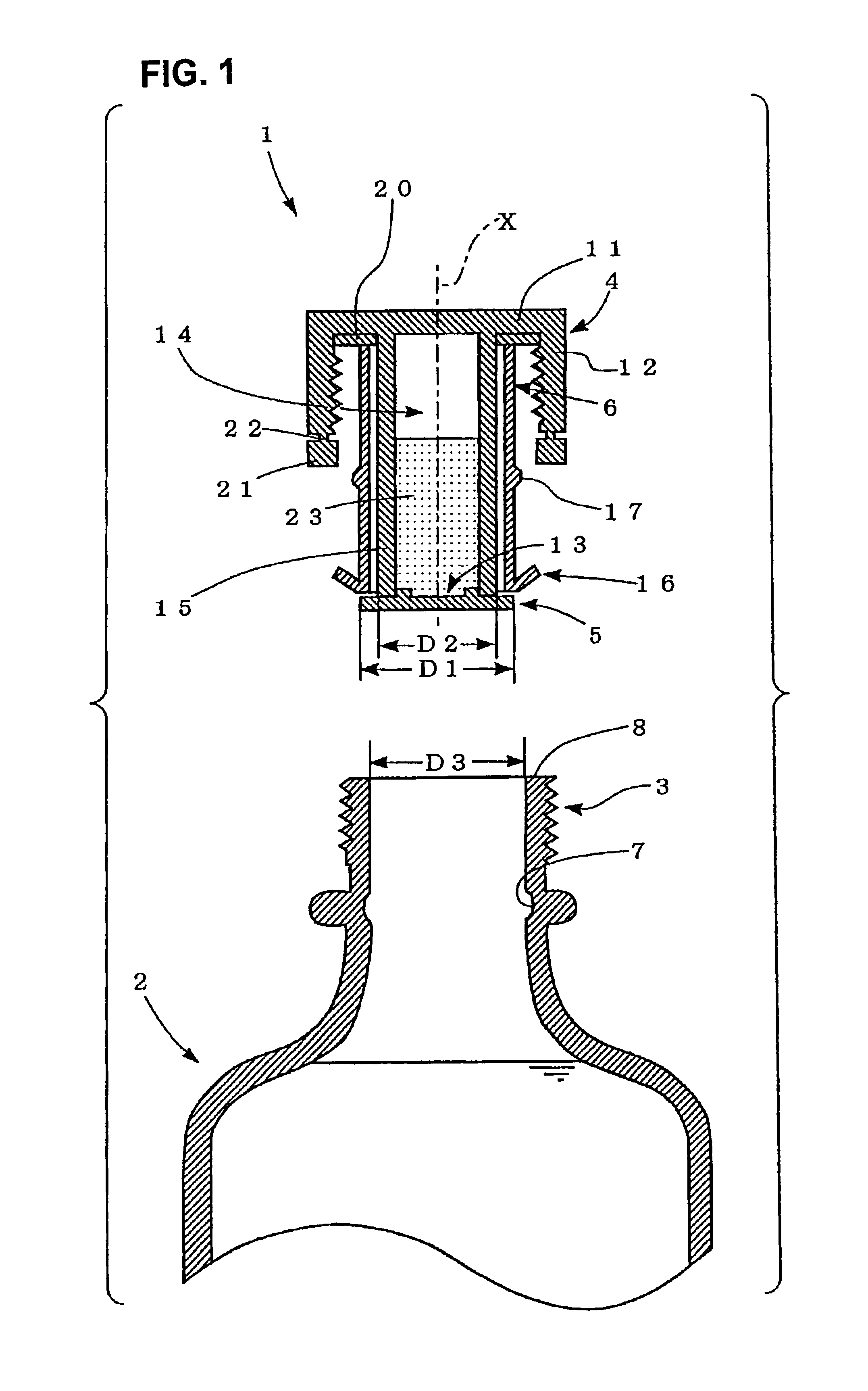 Sealing mechanism for vessel and cap to be used in the mechanism