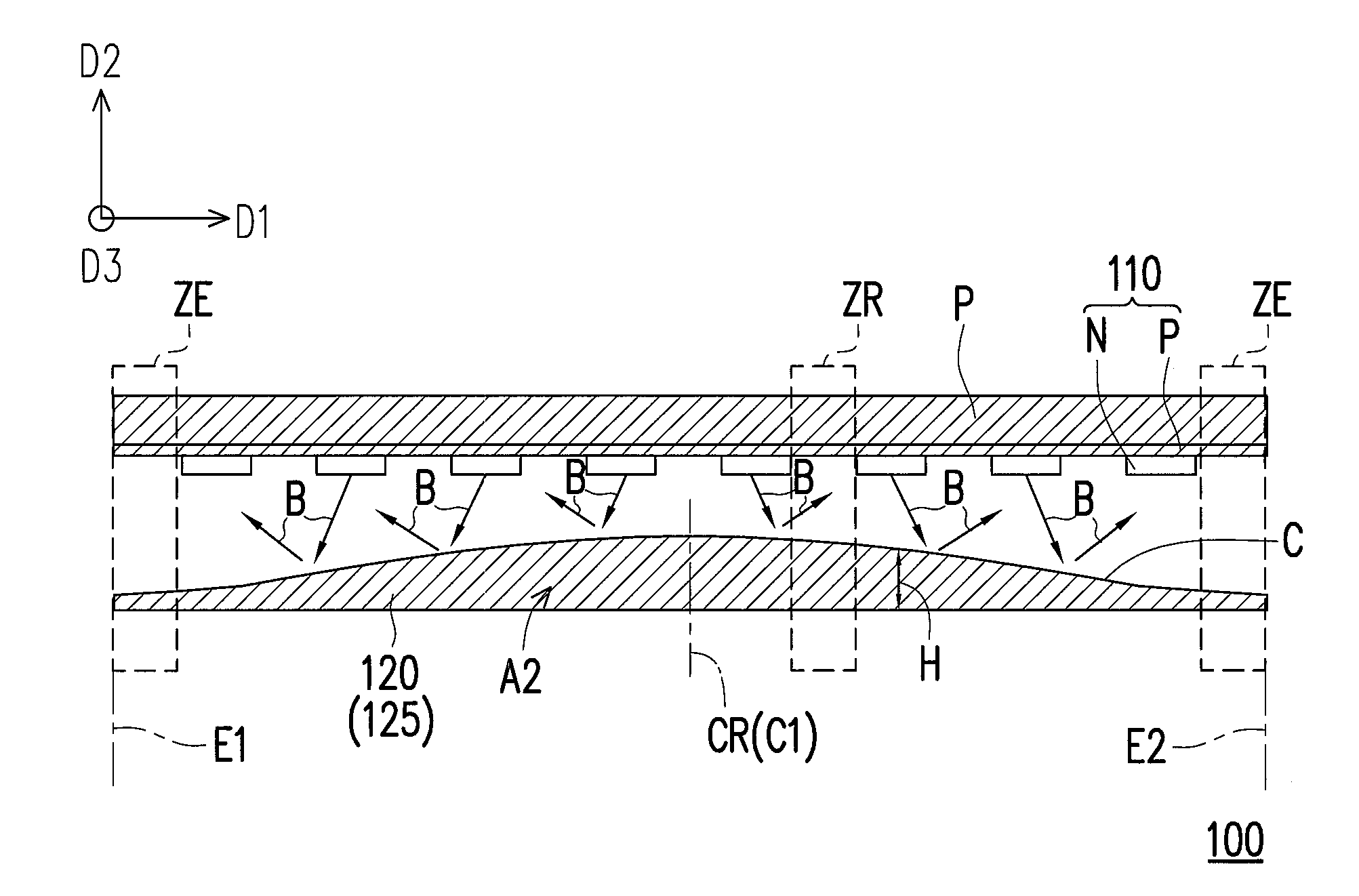 Light emitting unit with reflector for uniform light emission