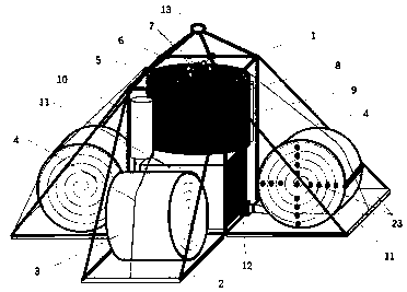 Laying device and method for seabed horizontal direction sensor array