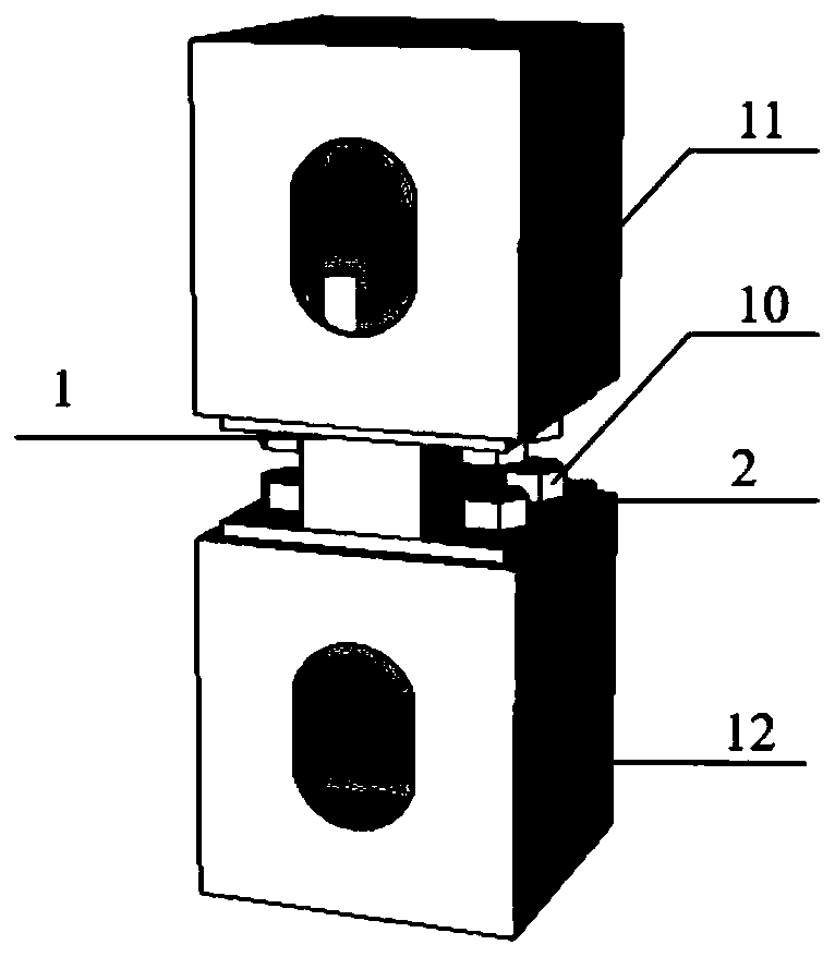 Rubber shock insulation system between steel structure module building columns