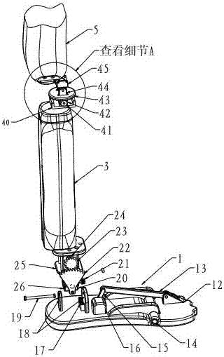 Multi-joint leg structure of biped walking robot