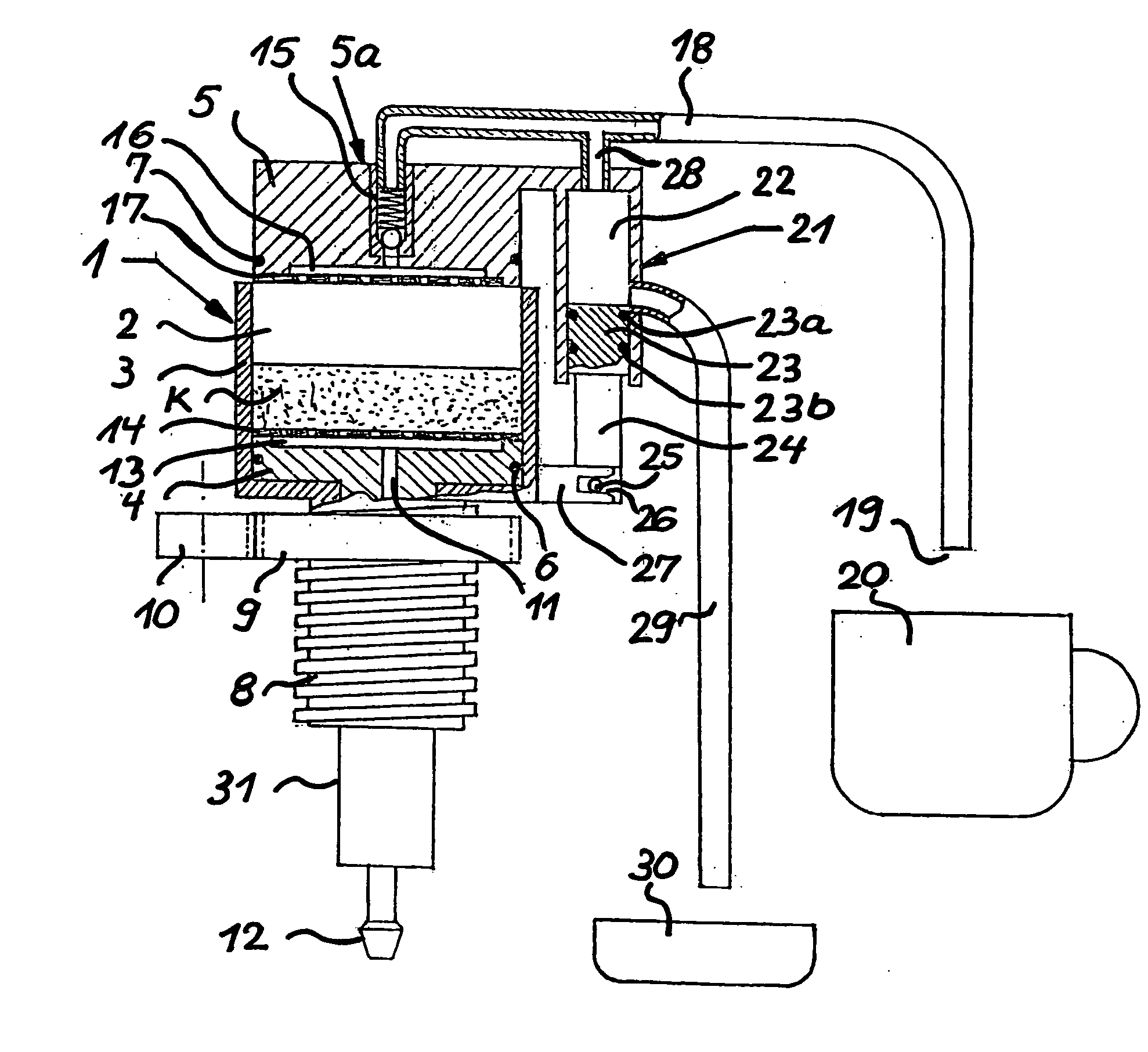 Espresso coffee maker having an espresso brew unit