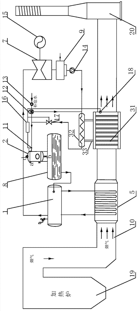 Self-deoxidization waste heat boiler suitable for sulfur-containing fuel