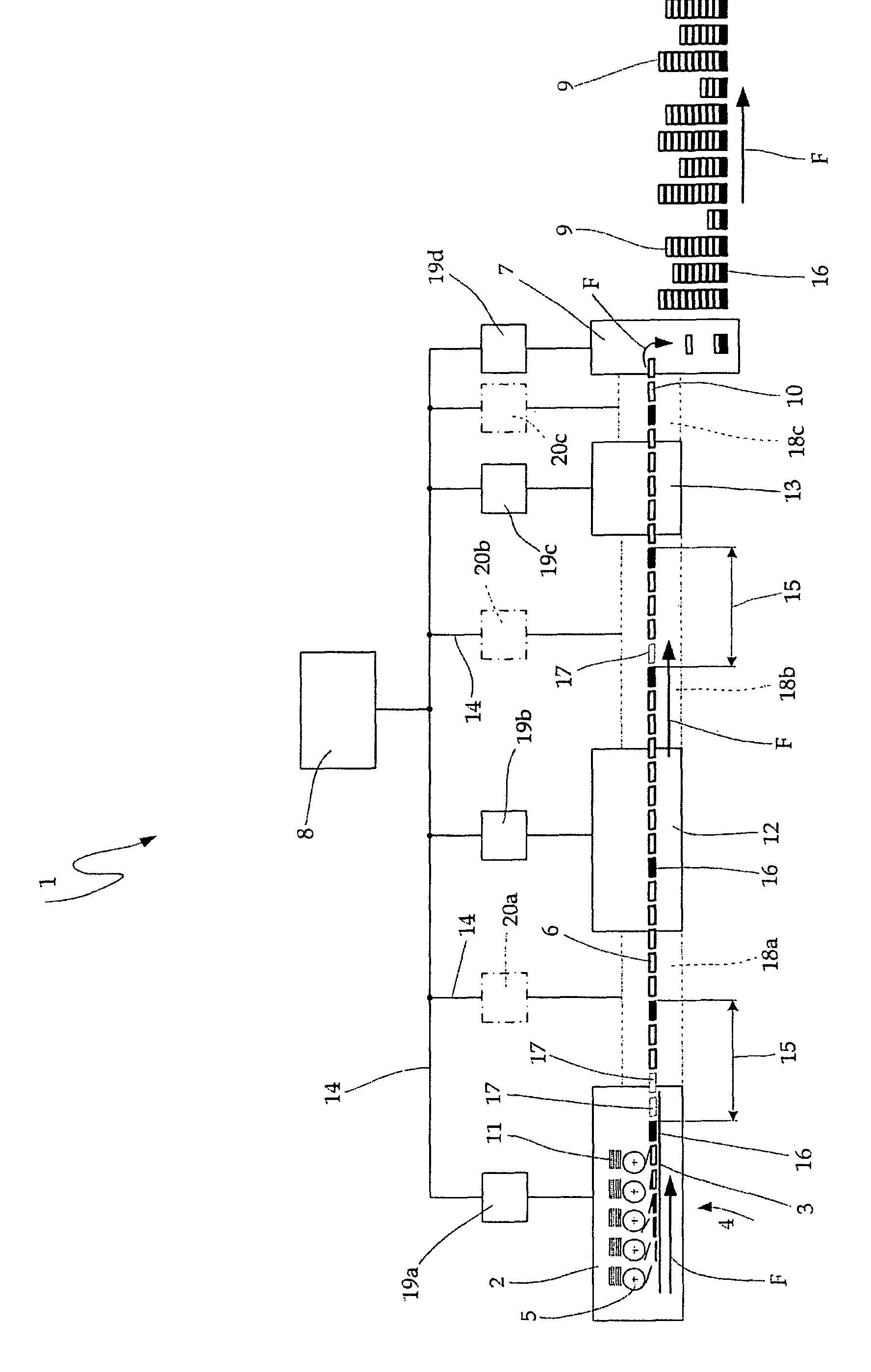 Process for forming stacks of printed products, especially books, magazines, newspapers and brochures, and system for implementing the process