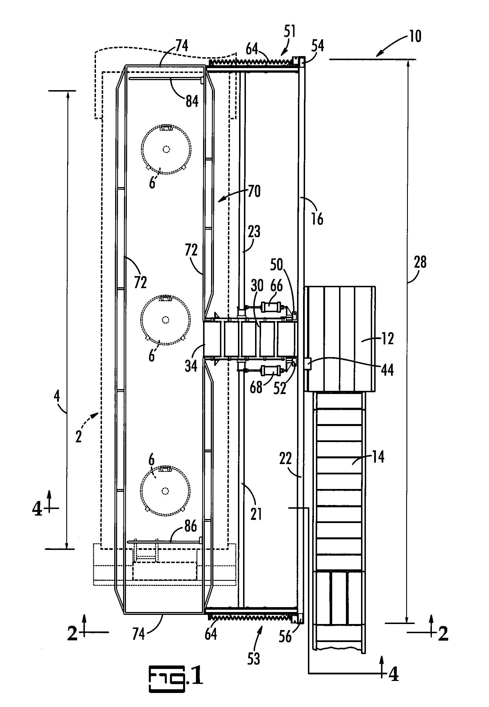 Extended safety cage for retractable gangway