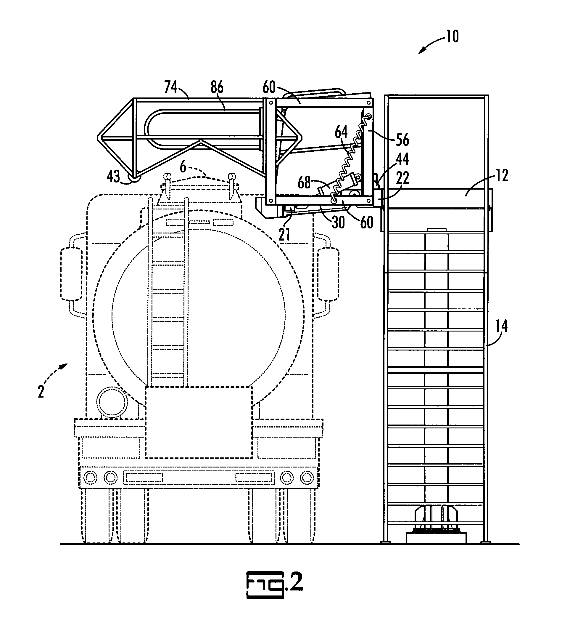 Extended safety cage for retractable gangway