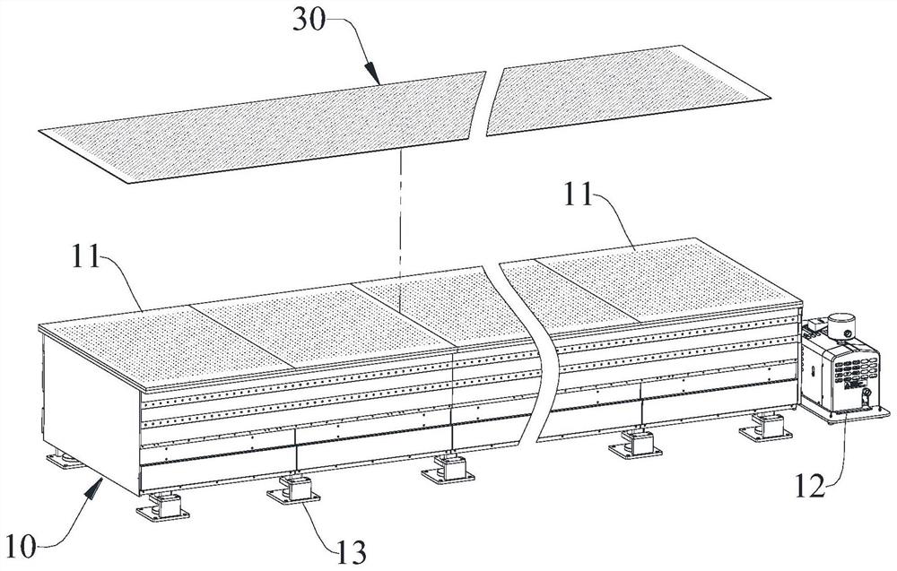 Adsorption platform of belt paving machine and control method of adsorption platform