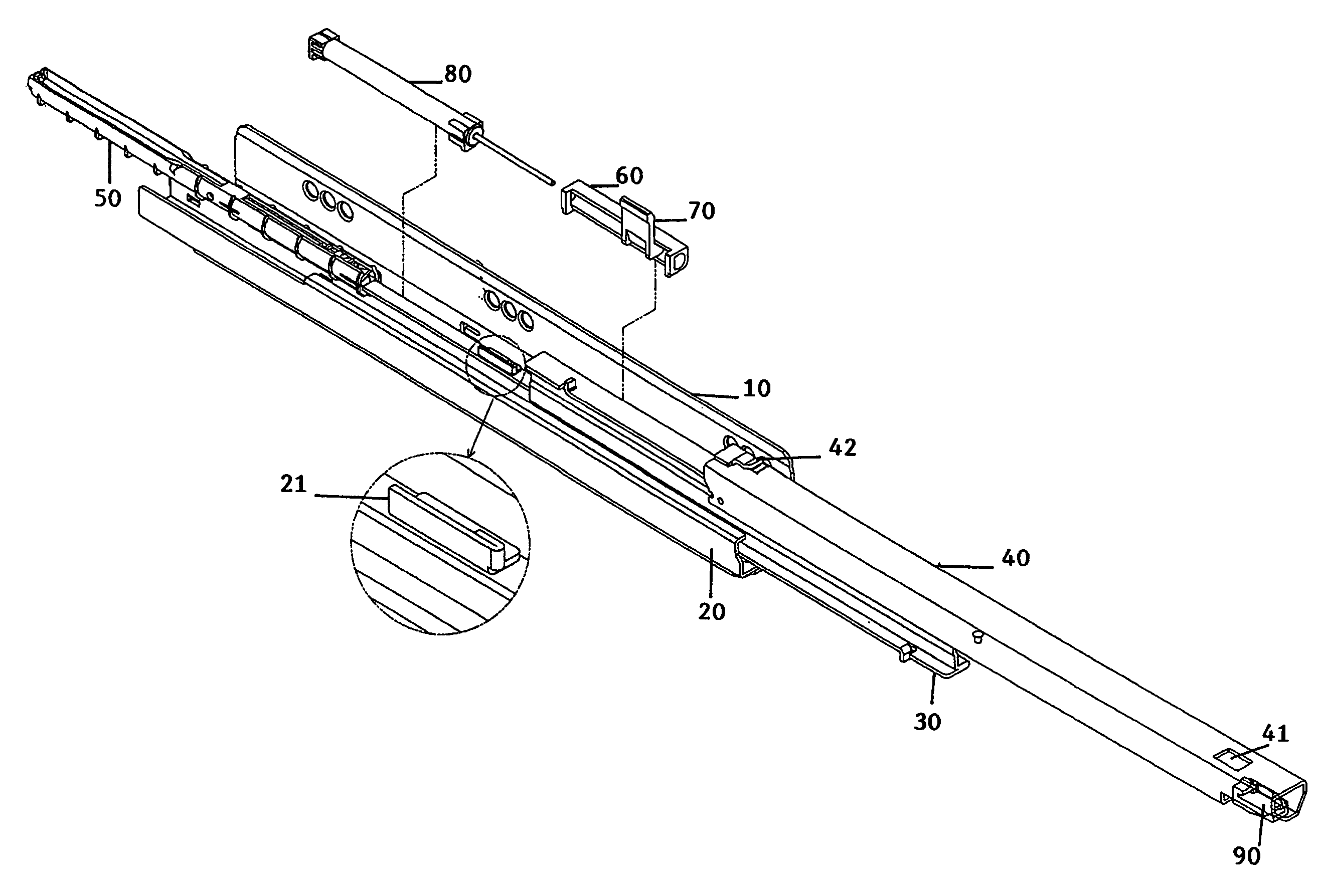 Drawer guide rail assembly