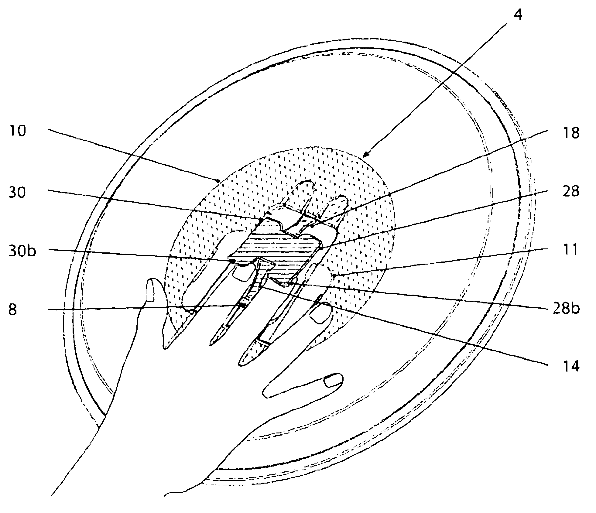 Tray and device for stabilising a tray