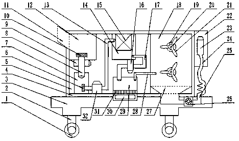 Dental gas blowing drying device