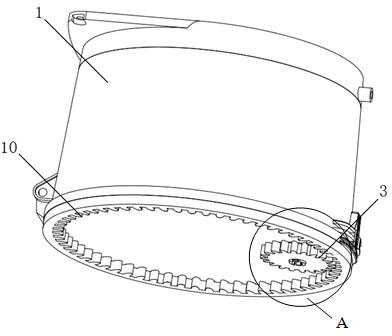 Dust collection bucket with novel power transmission structure