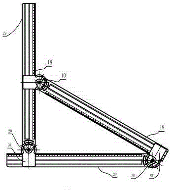 Aluminum-nickel alloy V-shaped groove through hole rotation angle co-planar teaching triangular ruler