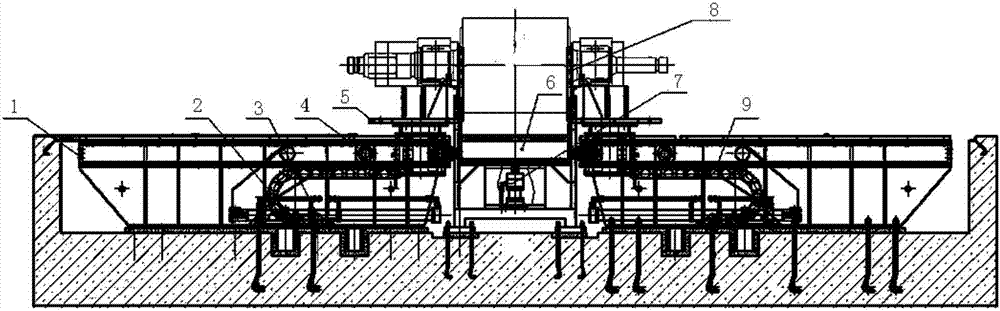 High-precision steel rail universal mill roll disassembly and assembly device