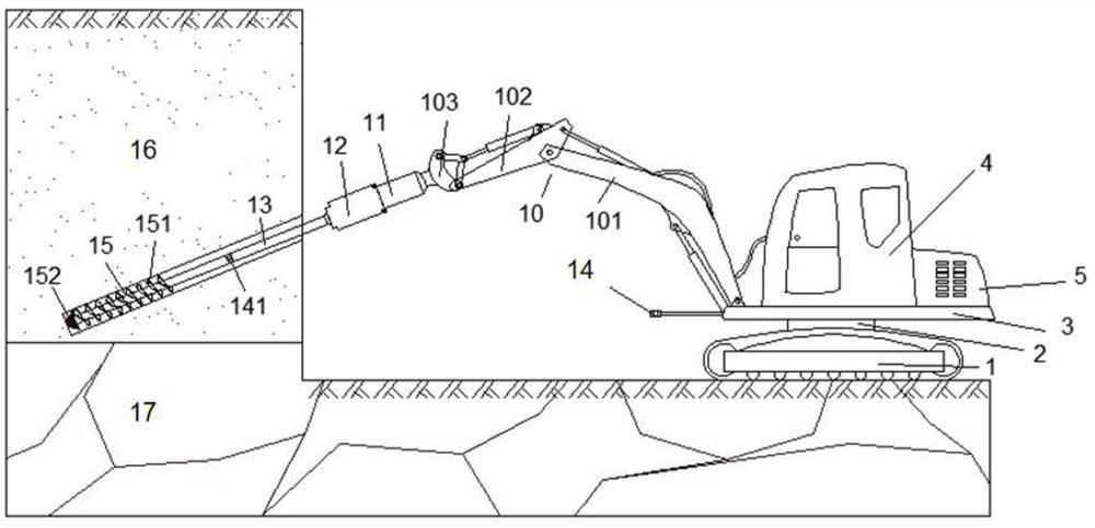 A construction method of a helical percussion drilling device suitable for rock and soil