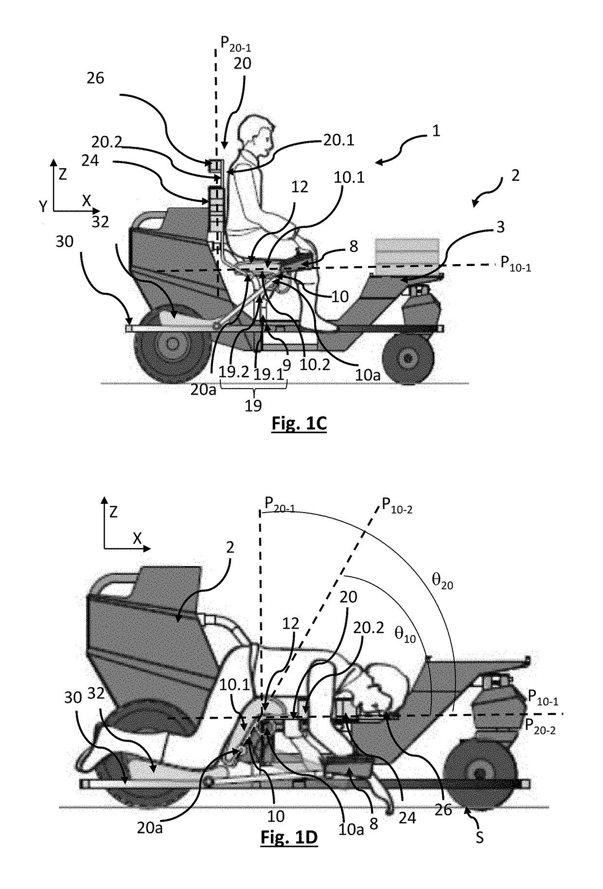 Ergonomic seat tilting between two configurations