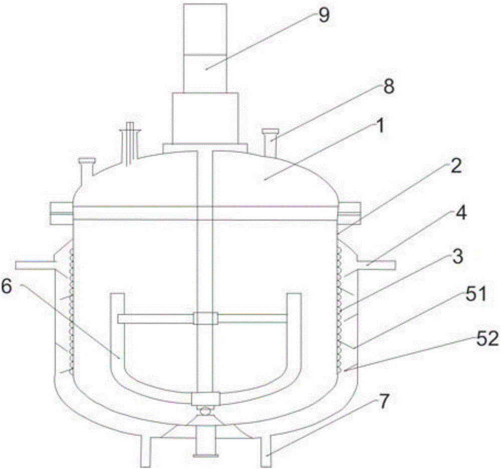 Reaction kettle for preparing nano calcium carbonate