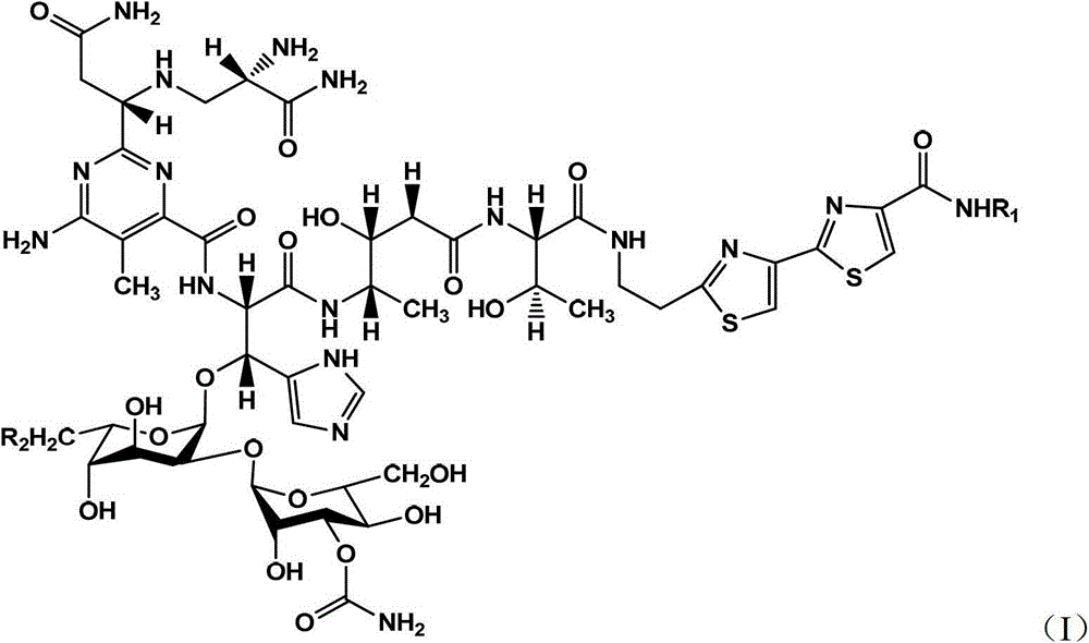 Microbial fermentation preparation method of bleomycin derivatives