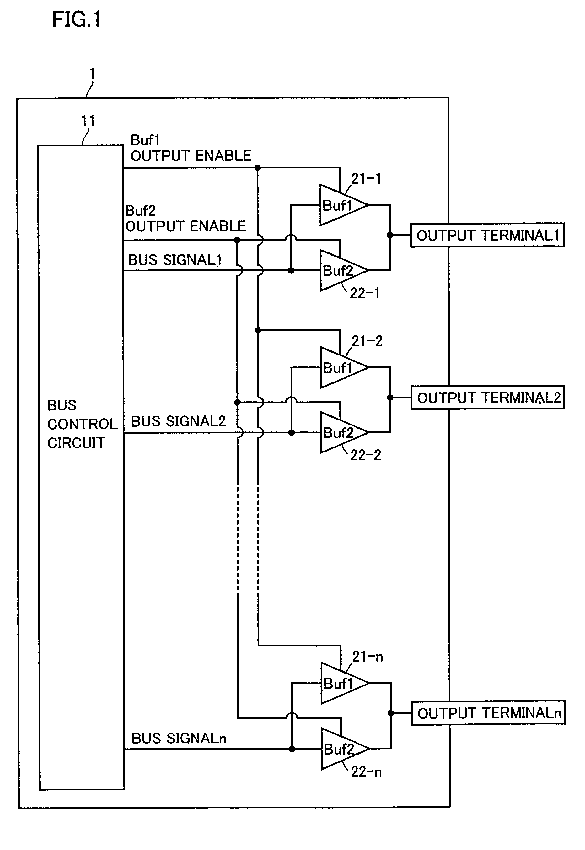 Bus control device altering drive capability according to condition