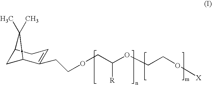 Use of polyoxypropylene and polyoxyethylene terpene compounds in emulsion polymerization