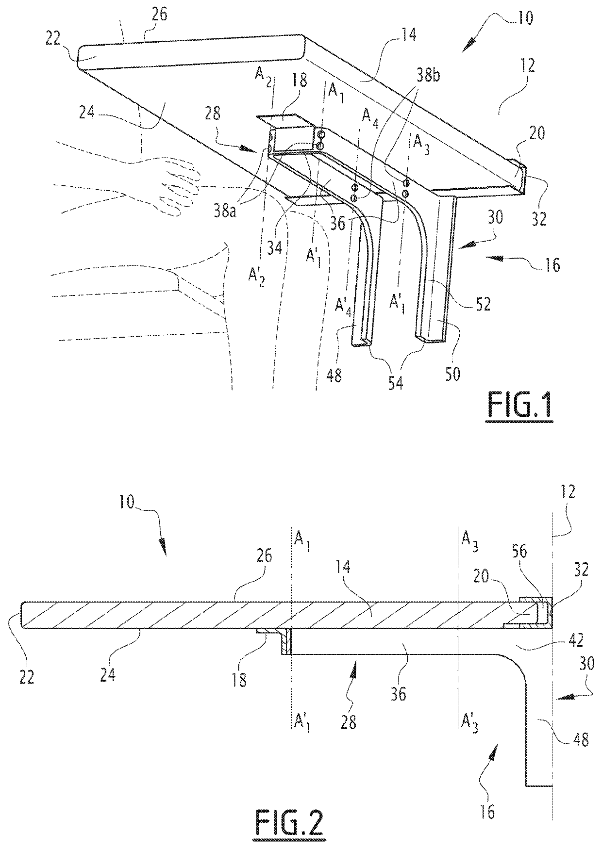 Device for fixing a table top