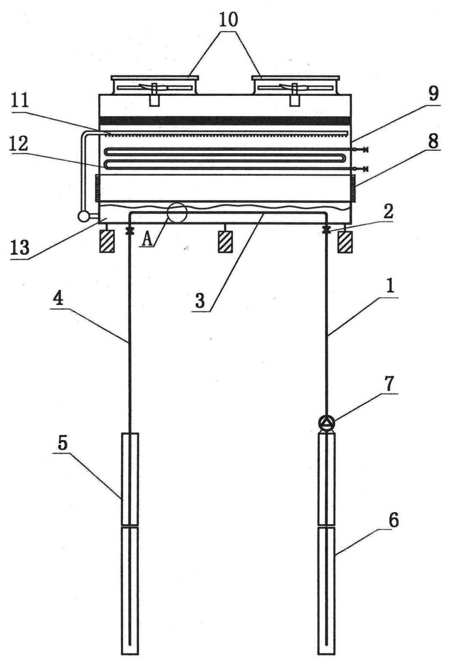 Cooling energy-saving device for evaporative condenser in refrigeration and air-conditioning system