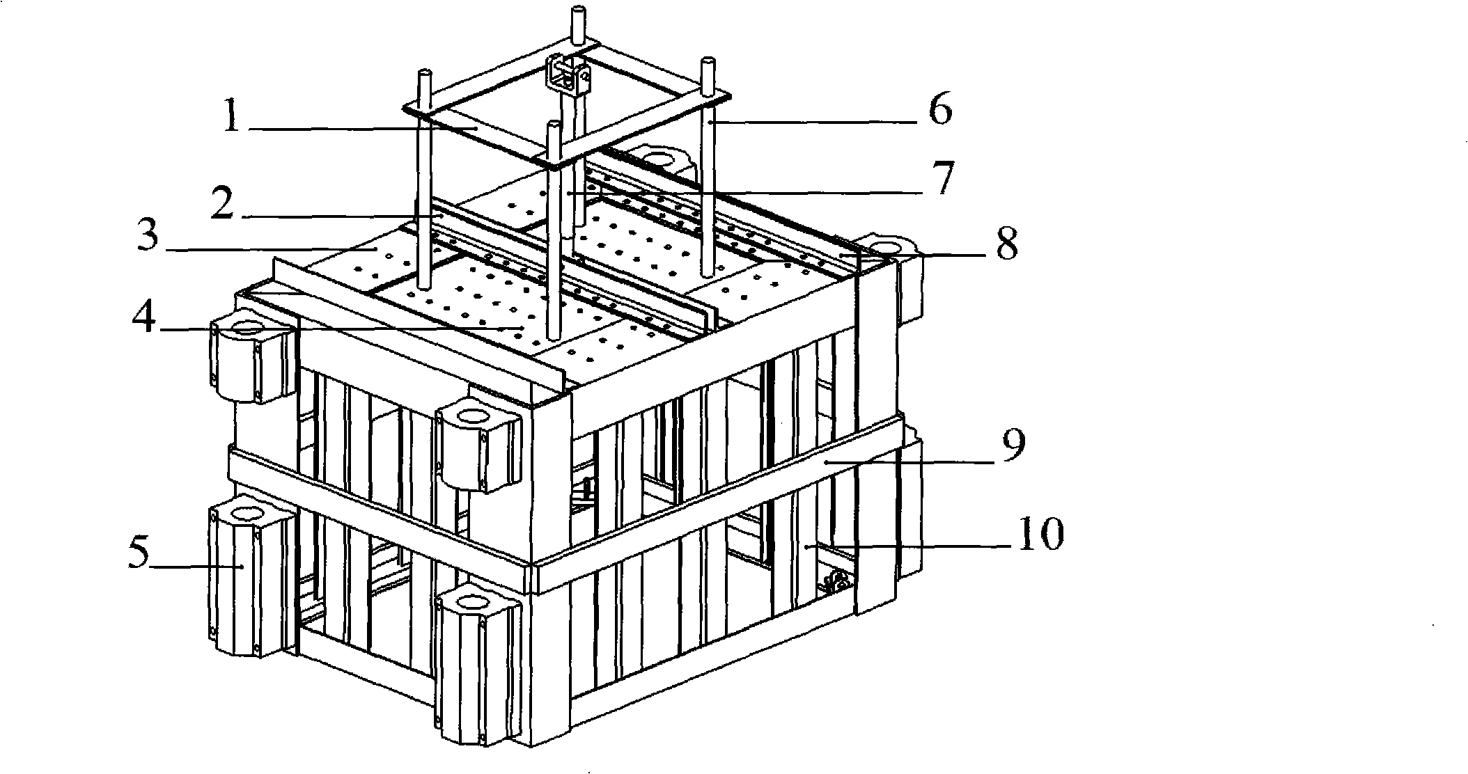 Inverted cup-type drop test bed cradle