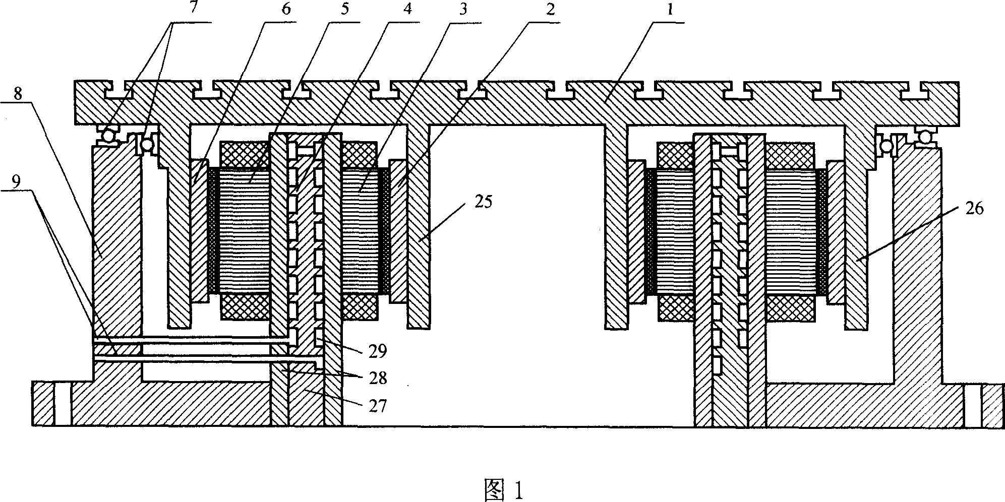 Precise digital control rotation platform based on direct driving of serial dual synchronous torque motor