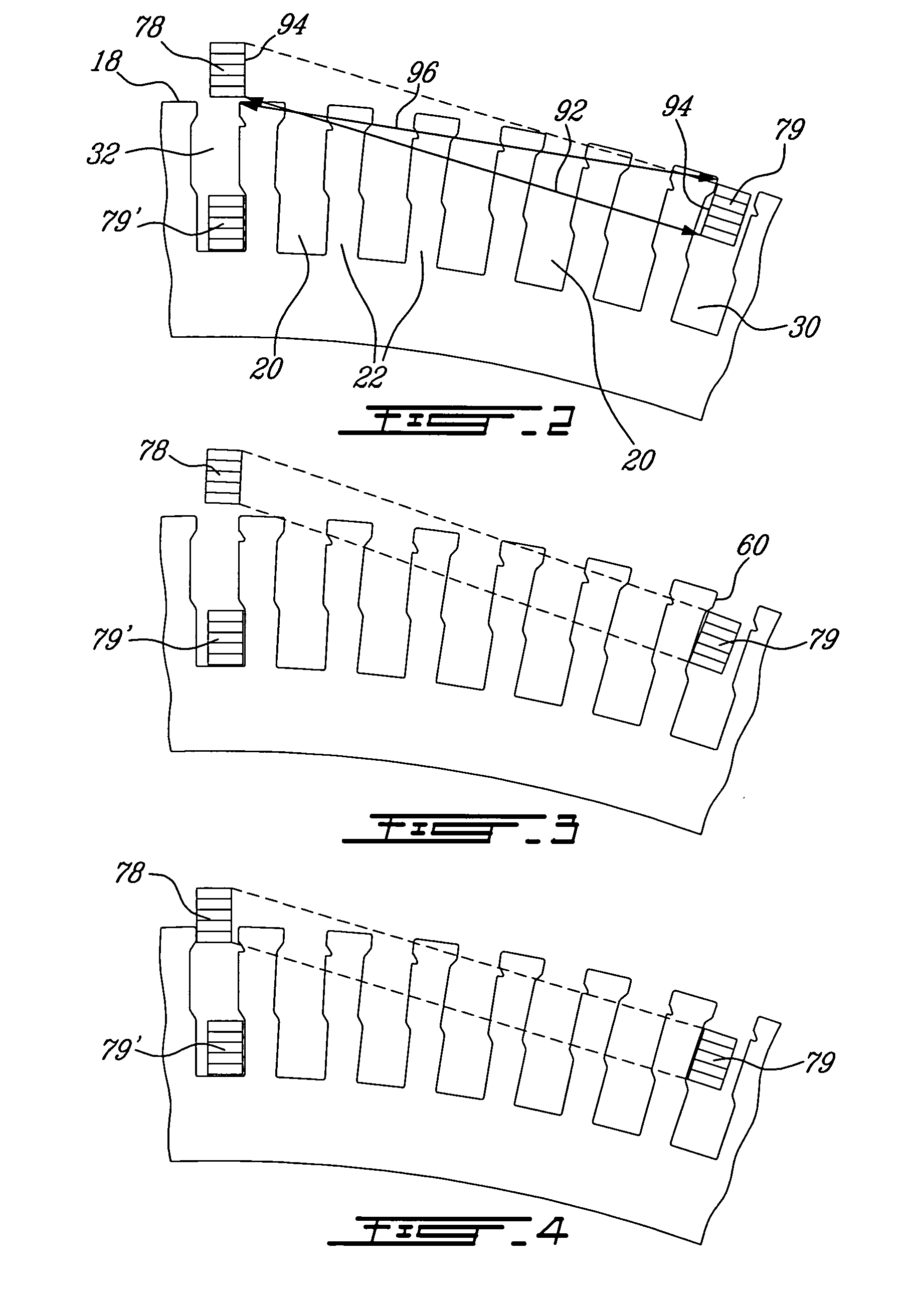 Dynamoelectric machine stator and method for mounting prewound coils thereunto