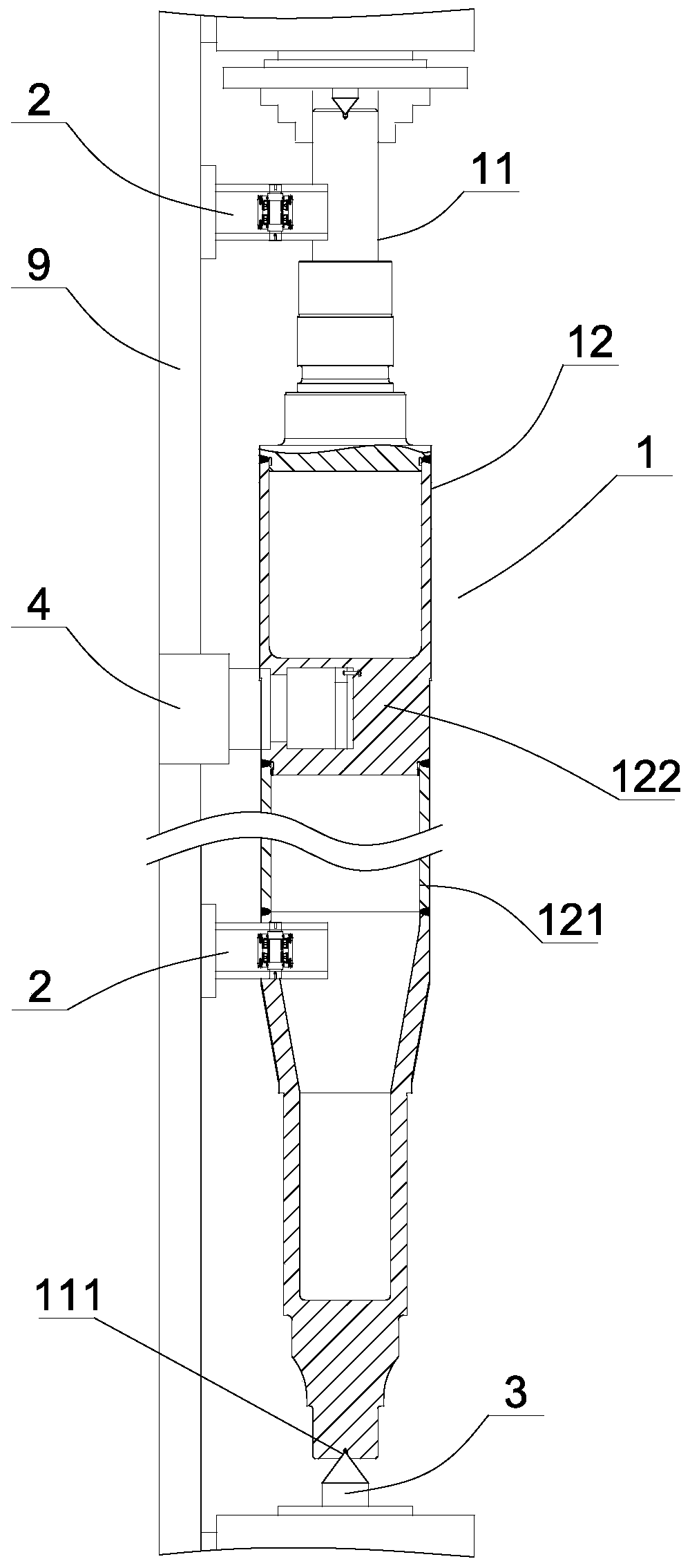 Machining method of superheavy long shaft