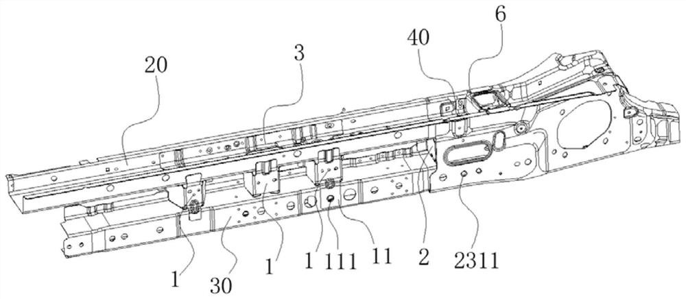 Automobile side collision doorsill reinforcing structure