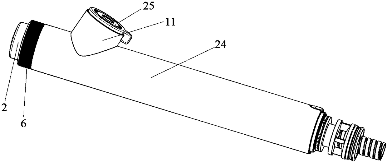 Pressing type raw water and purified water switching structure