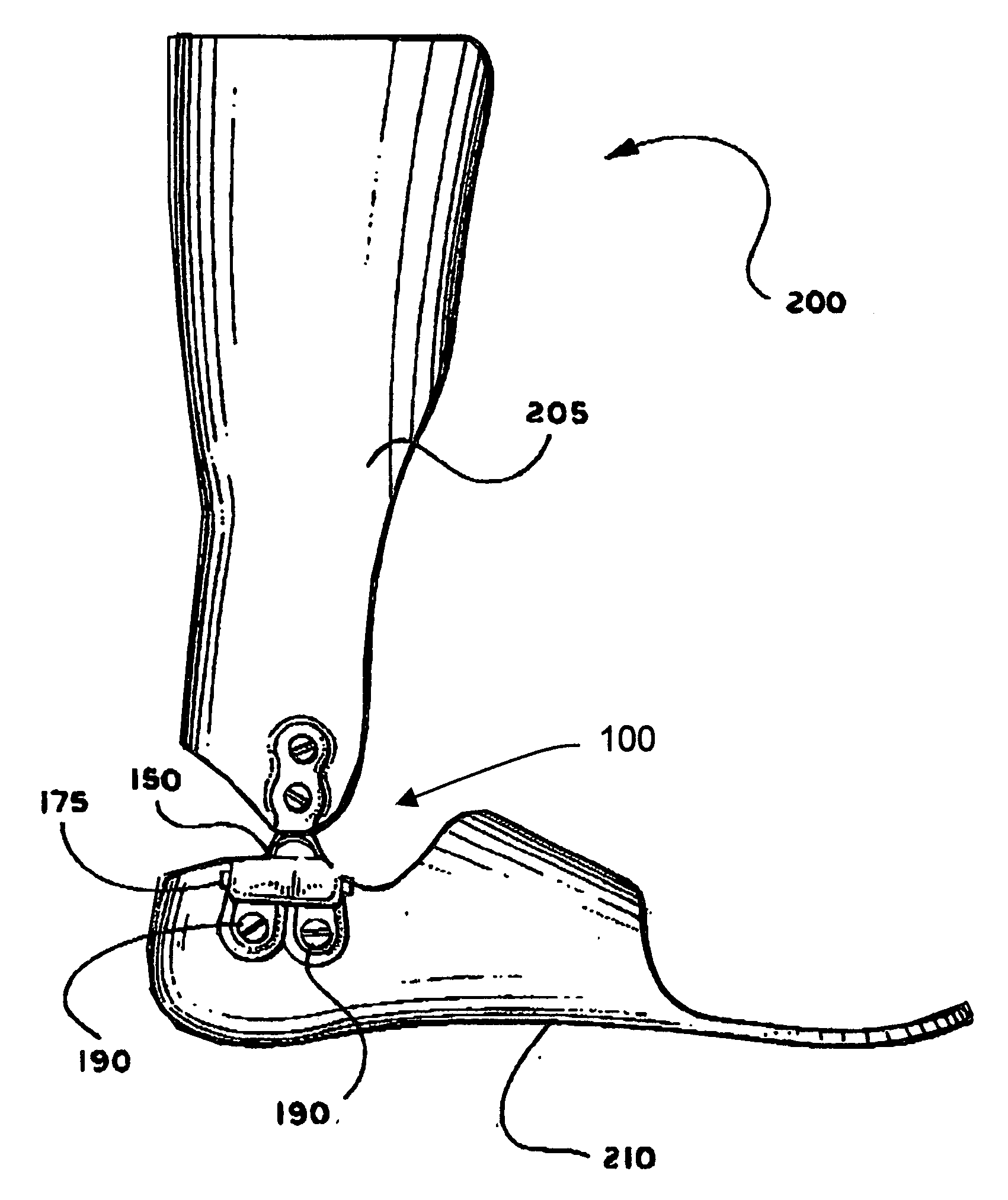 Flexion control ankle joint with spherical hinge