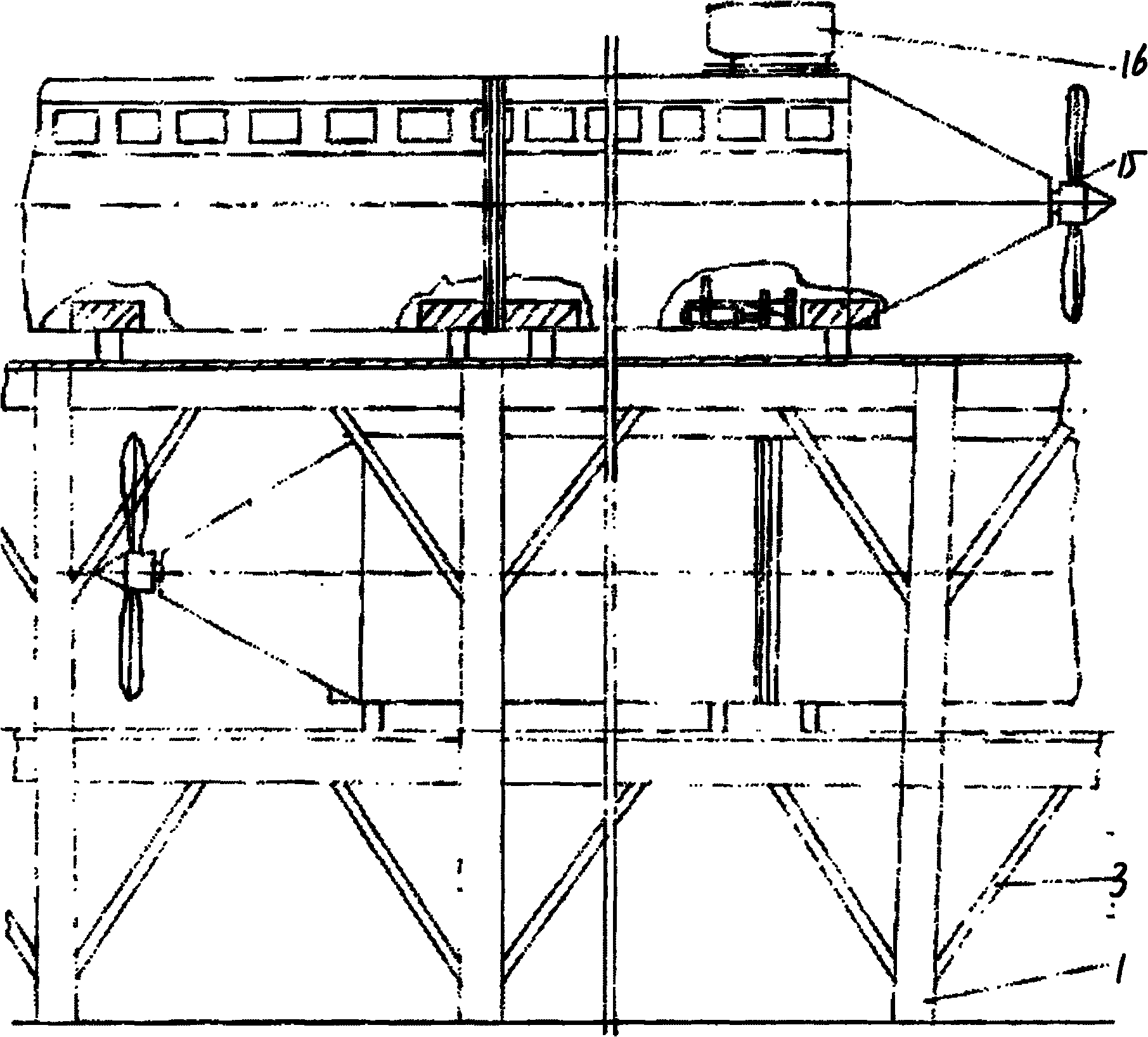 Elevated permanent-magnetic-levitation track-type plane as well as permanent-magnetic-levitation friction-driven traffic aisle and traffic tool