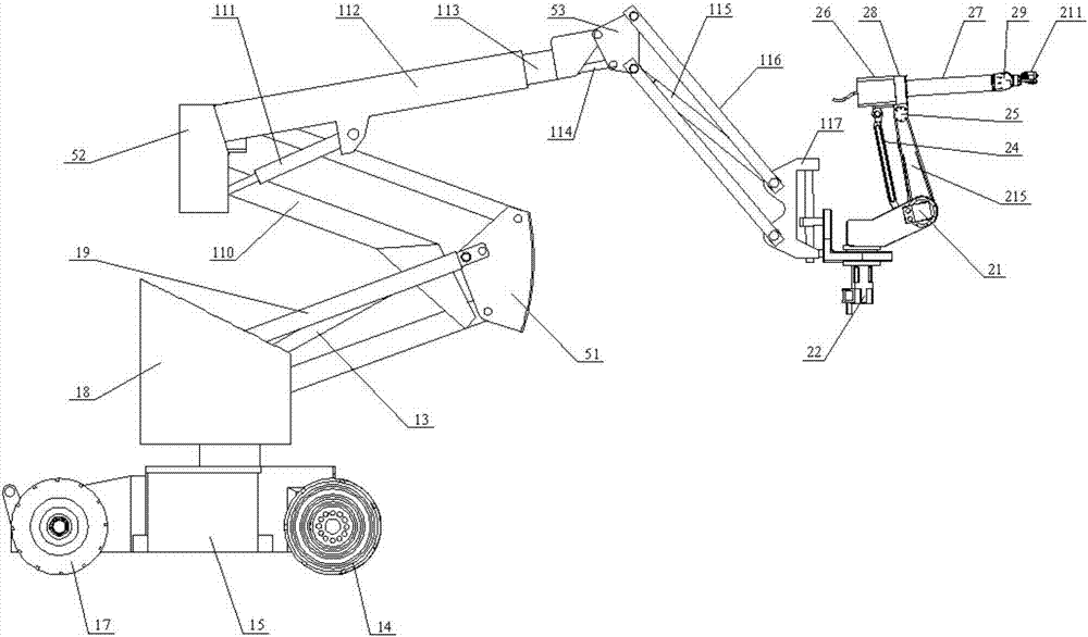 Thirteen degrees of freedom large hull exterior surface spraying robot